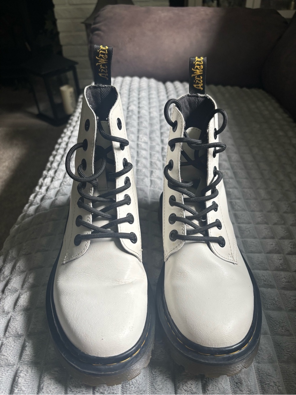Dr. Martens Black Interior Lace-Up Boot (Size Label Visible)
